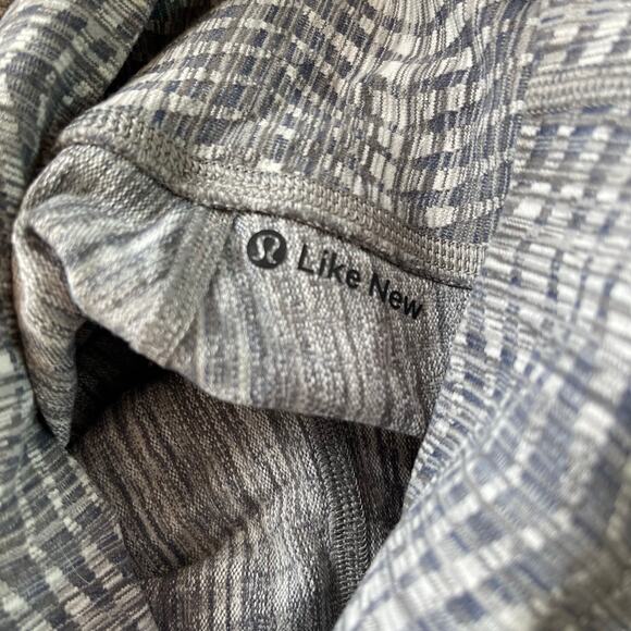 Lululemon Wunder Under HR 21" Luon Arrow Jacquard Battleship Silver Spoon Size 4 - Picture 4 of 11